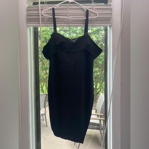 Torrid, black body con off the shoulder dress, 16